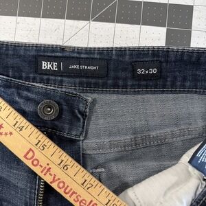 BKE Jake Straight Jeans Mens 32x30 Blue Fade / Whisker Stretch Denim Y2K